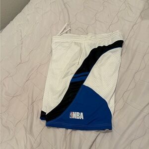 NBA White and Blue Mesh Shorts